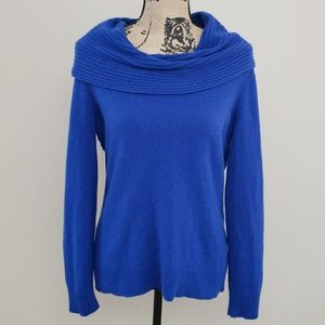 Antonio Melani bright blue cashmere sweater Sz L